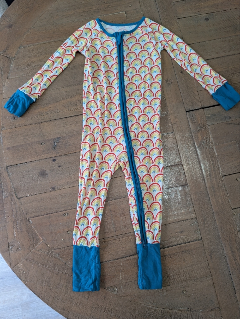 Little Sleepies Pastel Rainbow Zip-Trim One-Piece Pajama